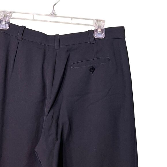 Armani Collezioni Pants Womens 10 Black Wide Leg Wool Trousers Made Italy Office - Picture 12 of 15